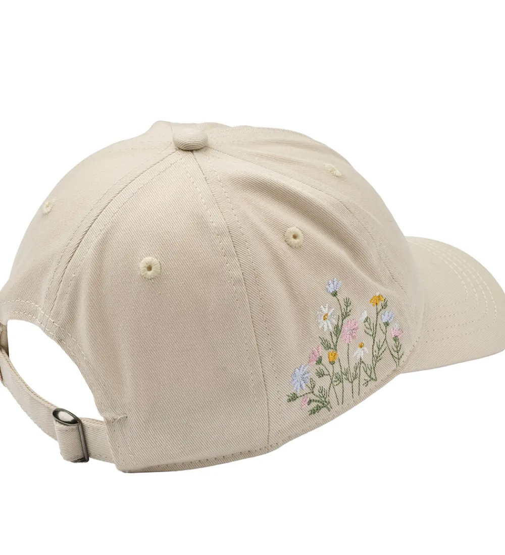 Kasket - Cecil - Sandshell m. Blomster|Wheat