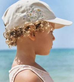 Kasket - Cecil - Sandshell m. Blomster|Wheat