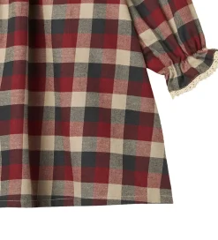 Kjole - Bella - Red Blue Check|Wheat Best