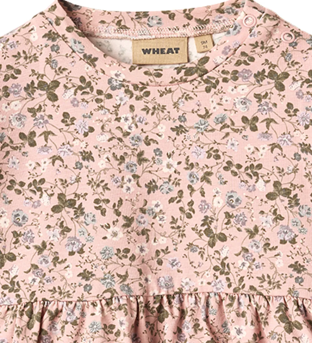 Kjole - Sessa - Rose Powder Flowers|Wheat Best
