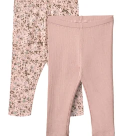 Leggings - 2-pak - Jules - Rose Powder Flowers|Wheat Discount