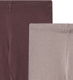 Leggings - 2-pak - Rib - Bomuld/Modal - Maddy - Purple Fud|Wheat Best