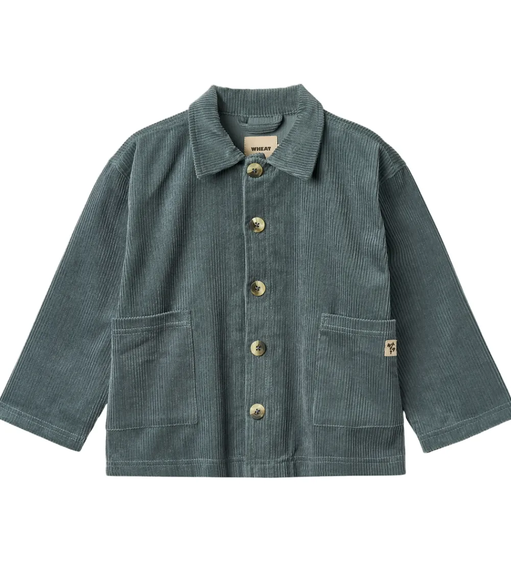 Skjorte - Fløjl - Sage - Stormy Weather|Wheat Outlet