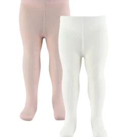 Strømpebukser - Pointelle - Izzy - 2-pak - Powder m. Hulmø|Wheat Discount