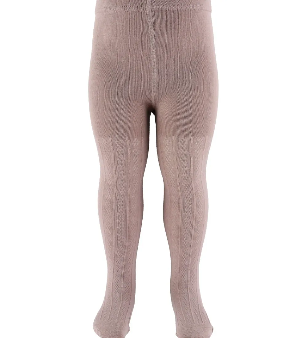 Strømpebukser - Uld - Karla - Dry Rose m. Mønster|Wheat New