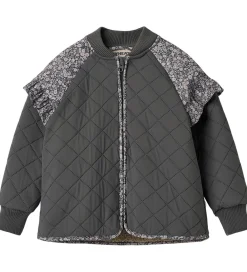 Termojakke - Ellas - Black Sea m. Blomster|Wheat