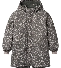 Vinterjakke - Jello - Black Sea Open Flowers|Wheat Hot